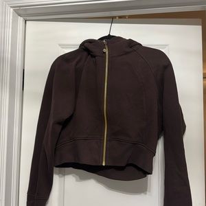 Scuba full zip cropped hoodie